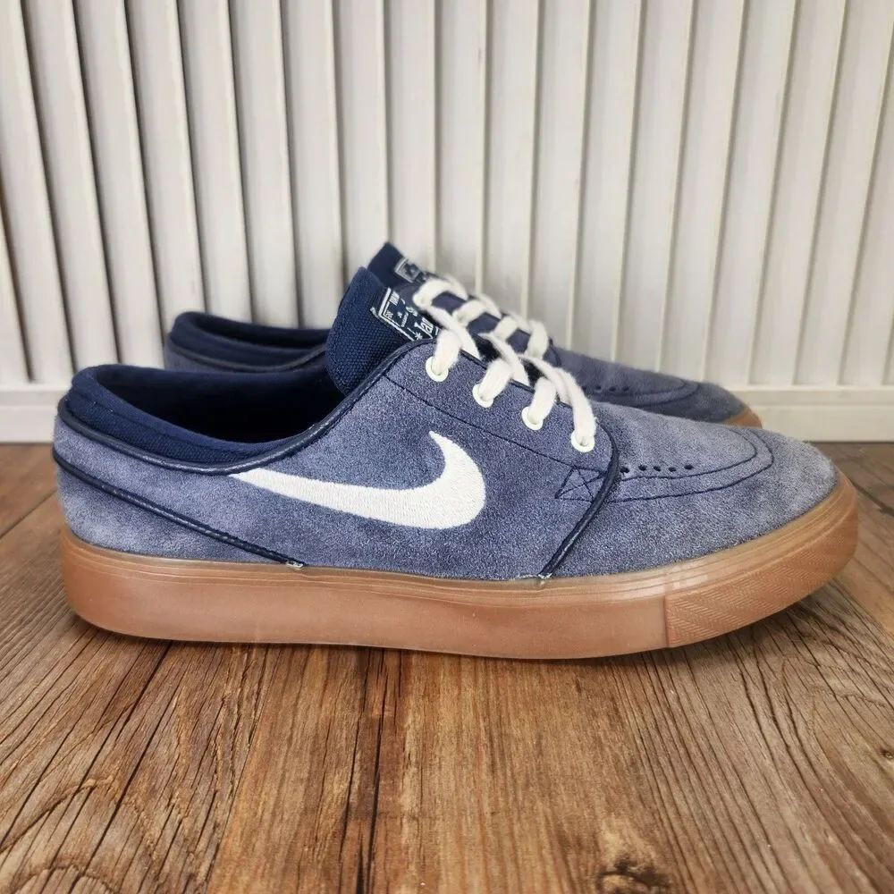 Nike Stefan Janoski Womens Sz 6.5 Blue Suede Gum Skate Sneakers Shoes AH4233-400
